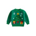 thumbnail image 1 of RUINIXCW Toddler Baby Baby Girl Boy Christmas Ugly Sweater Fall Winter Xmas Fuzzy Mohair Knit Sweaters Infant Girl Boy Warm Jumper Pullover Tops, 1 of 10