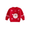thumbnail image 1 of RUINIXCW Toddler Baby Baby Girl Boy Christmas Ugly Sweater Fall Winter Xmas Fuzzy Mohair Knit Sweaters Infant Girl Boy Warm Jumper Pullover Tops, 1 of 10