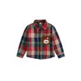 thumbnail image 1 of RUINIXCW Toddler Baby Boy Christmas Plaid Shirts Outfit Infant Baby Boys Fall Winter Gingham Shirt Long Sleeve Lapel Button Down Santa Chest Pocket Shirt Tops, 1 of 10