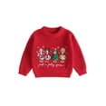 thumbnail image 1 of RUINIXCW Toddler Baby Boy Girl Christmas Ugly Sweater Outfit Kids Fall Winter Sweaters Goose Embroidery Knitwear Jumper Pullover Tops Xmas Clothes, 1 of 10