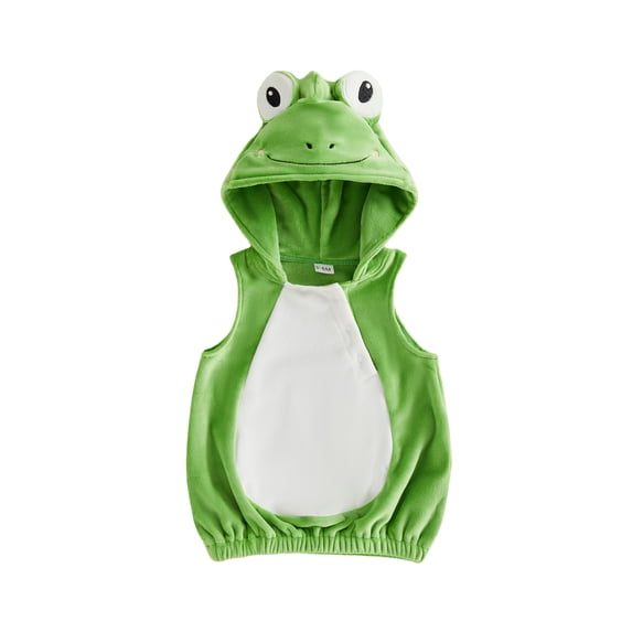 RUINIXCW Toddler Baby Boy Girl Frog Costume Kids Infant Halloween Animal Costume Cosplay Outfit Newborn Fall Winter Clothes Sleeveless Hooded Tops