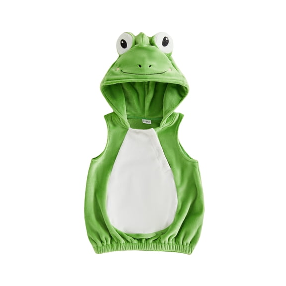 RUINIXCW Toddler Baby Boy Girl Frog Costume Kids Infant Halloween Animal Costume Cosplay Outfit Newborn Fall Winter Clothes Sleeveless Hooded Tops