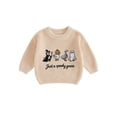 thumbnail image 1 of RUINIXCW Toddler Baby Boy Girl Halloween Sweater Outfit Warm Fall Winter Knit Sweaters Boys Girls Pumpkin Skull Goose Ghost Embroidery Long Sleeve Knitwear Jumper Pullover Tops, 1 of 8