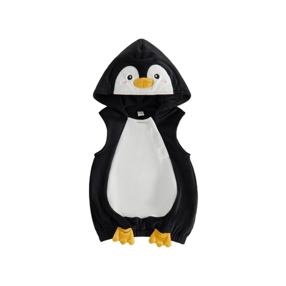 RUINIXCW Toddler Baby Boy Girl Penguin Costume Kids Infant Halloween Animal Costume Cosplay Outfit Newborn Fall Winter Clothes Sleeveless Hooded Tops
