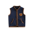 thumbnail image 1 of RUINIXCW Toddler Baby Boy Girl Thin Fleece Vest Jacket Infant Boy Fall Winter Clothes Zip Up Stand Collar Bear Embroidery Sleeveless Jacket Pocket, 1 of 10