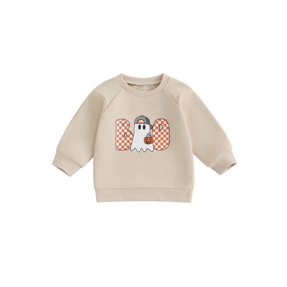 RUINIXCW Toddler Baby Boy Halloween Sweatshirt Outfit Little Boys Fall Winter Sweatshirts Funny Printed Crewneck Long Sleeve Shirts Pullover Tops