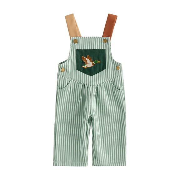 RUINIXCW Toddler Baby Boy Striped Jumpsuits Embroidery Sleeveless Overall Pants