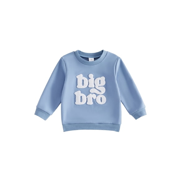 RUINIXCW Toddler Baby Boy Sweatshirts Big Brother Outfit Little Boy Kids Big Bro Letter Long Sleeve Crewneck Pullovers Spring Fall Winter Shirts Tops