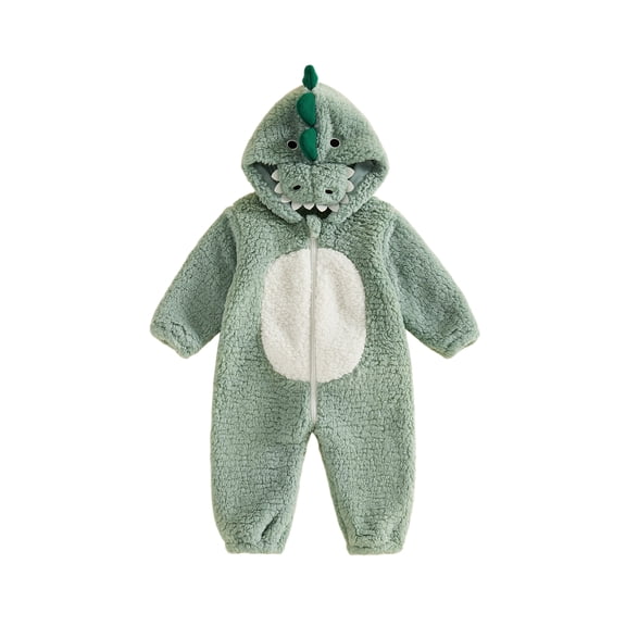 RUINIXCW Toddler Baby Dinosaur Jumpsuit Long Sleeve Halloween Hooded Romper