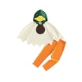 thumbnail image 1 of RUINIXCW Toddler Baby Duck Costume Halloween Hooded Cape with Pants 2Pcs Outfit, 1 of 8