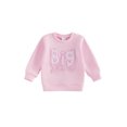 thumbnail image 1 of RUINIXCW Toddler Baby Girl Big Sister Sweatshirt Infant Baby Girl Fall Winter Outfit Applique Letters Embroidery Crewneck Long Sleeve Pullover Shirt Top, 1 of 9