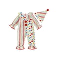 thumbnail image 1 of RUINIXCW Toddler Baby Girl Boy Halloween Outfit Clown Costume Infant Baby Girl Boy Romper Birthday Photoshoot Outfit Collar Long Sleeve Jumpsuit Hat, 1 of 8