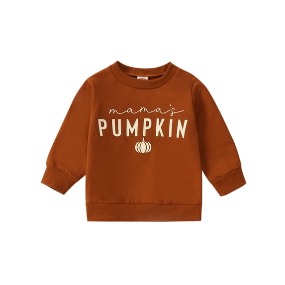 RUINIXCW Toddler Baby Girl Boy Halloween Sweatshirt Outfit Newborn Infant Fall Winter Sweatshirt Mama's Pumpkin Print Long Sleeve Pullovers Shirt Top