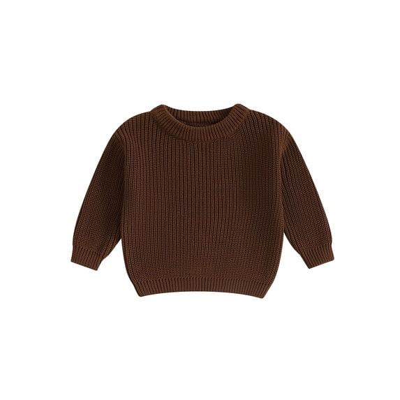 RUINIXCW Toddler Baby Girl Boy Knit Sweaters Newborn Infant Baby Boys Girls Fall Winter Warm Sweater Clothes Long Sleeve Crewneck Oversized Pullover Knitwear Top