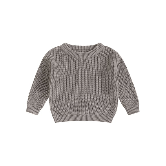 RUINIXCW Toddler Baby Girl Boy Knit Sweaters Newborn Infant Baby Boys Girls Fall Winter Warm Sweater Clothes Long Sleeve Crewneck Oversized Pullover Knitwear Top