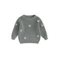 thumbnail image 1 of RUINIXCW Toddler Baby Girl Boy Knit Sweaters Newborn Infant Girl Fall Winter Clothes Kids Flower Jacquard Long Sleeve Knitwear Jumper Pullover Top, 1 of 8