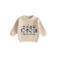 thumbnail image 1 of RUINIXCW Toddler Baby Girl Boy Silly Goose Sweater Outfit Newborn Infant Fall Winter Knit Sweaters Kids Goose Embroidery Long Sleeve Jumper Pullovers, 1 of 10