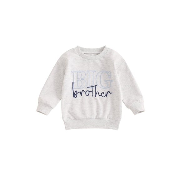 RUINIXCW Toddler Baby Boy Sweatshirts Big Brother Matching Outfit Little Boy Kids Letter Long Sleeve Crewneck Pullovers Spring Fall Winter Shirt Top