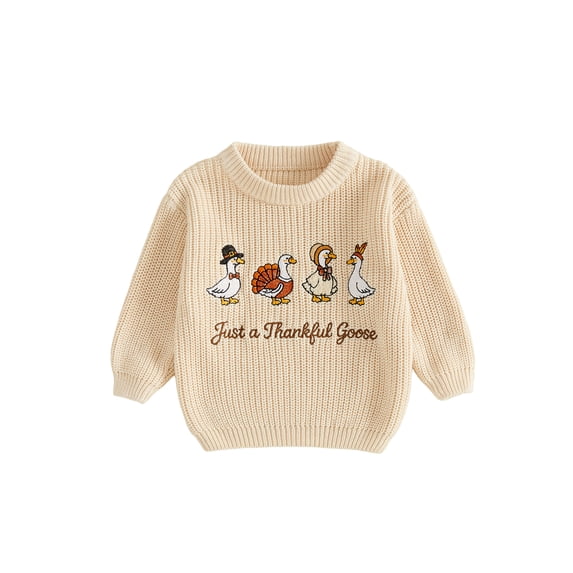 RUINIXCW Toddler Baby Girl Boy Thanksgiving Sweater Outfit Infant Boy Girl Fall Winter Clothes Kids Turcky Goose Knit Sweater Jumper Pullover Tops