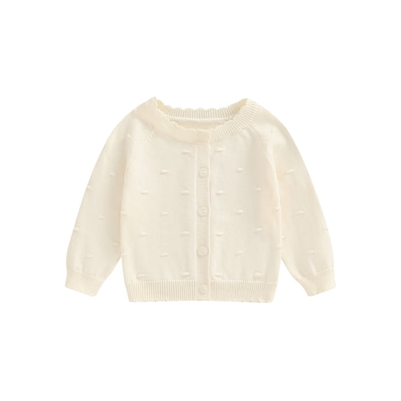 RUINIXCW Toddler Baby Girl Cardigan Sweater Spring Fall Winter Warm Knit Sweaters Jacket Newborn Infant Long Sleeve Button Up Knitwear Coat Tops