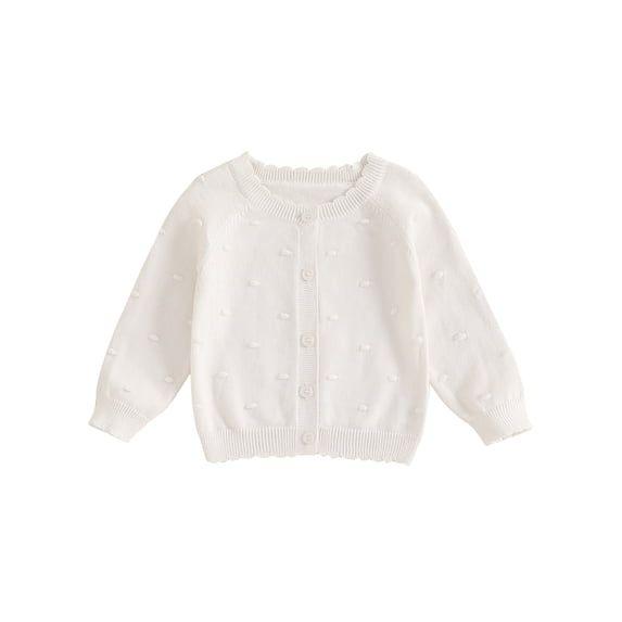 RUINIXCW Toddler Baby Girl Cardigan Sweater Spring Fall Winter Warm Knit Sweaters Jacket Newborn Infant Long Sleeve Button Up Knitwear Coat Tops