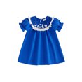 thumbnail image 1 of RUINIXCW Toddler Baby Girl Christmas Dress Short Sleeve Embroidery Smocked Dress, 1 of 6