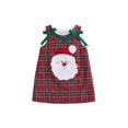 thumbnail image 1 of RUINIXCW Toddler Baby Girl Christmas Tank Dress Outfit Infant Baby Girls Xmas Clothes Santa Applique Sleeveless Red Plaid Dress Overalls, 1 of 9