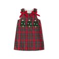 thumbnail image 1 of RUINIXCW Toddler Baby Girl Christmas Tank Dress Outfit Infant Baby Girls Xmas Clothes Tree Applique Sleeveless Red Plaid Dress Overalls, 1 of 10