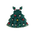 thumbnail image 1 of RUINIXCW Toddler Baby Girl Christmas Tree Dress Cake Smash Outfit Kids Little Girl Xmas Holiday Party Dress Ball Fly Sleeve Layered Tulle Tutu Dress, 1 of 10