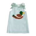 thumbnail image 1 of RUINIXCW Toddler Baby Girl Duck Tank Dress Infant Girl Clothes Little Girls Spring Summer Fall Dress Mallard Embroidery Sleeveless Bow Striped Dress, 1 of 10