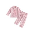 thumbnail image 1 of RUINIXCW Toddler Baby Girl Gingham Plaid Pajamas Set Christmas PJS Girl Spring Fall Winter Sleepwear Long Sleeve Button UP Shirt Pants Set Loungewear, 1 of 10