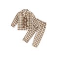 thumbnail image 1 of RUINIXCW Toddler Baby Girl Gingham Plaid Pajamas Set Christmas PJS Girl Spring Fall Winter Sleepwear Long Sleeve Button UP Shirt Pants Set Loungewear, 1 of 10