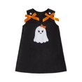thumbnail image 1 of RUINIXCW Toddler Baby Girl Halloween Dress Outfit Infant Baby Girls Fall Clothes Sleeveless Pumpkin Embroidery Corduroy Tank Dress with Bow, 1 of 9
