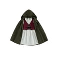 thumbnail image 1 of RUINIXCW Toddler Baby Girl Renaissance Outfit Costume Kids Halloween Medieval Costume Little Girls Vintage Medieval Retro Long Sleeve Lace Trim Dress with Vest Hooded Cloak Set, 1 of 9
