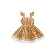 thumbnail image 1 of RUINIXCW Toddler Baby Girl Velvet Christmas Dress Kids Santa Gingerbread Christmas Outfit Infant Baby Girl Fall Winter Plush Trim Flying Sleeve Xmas Dress, 1 of 4