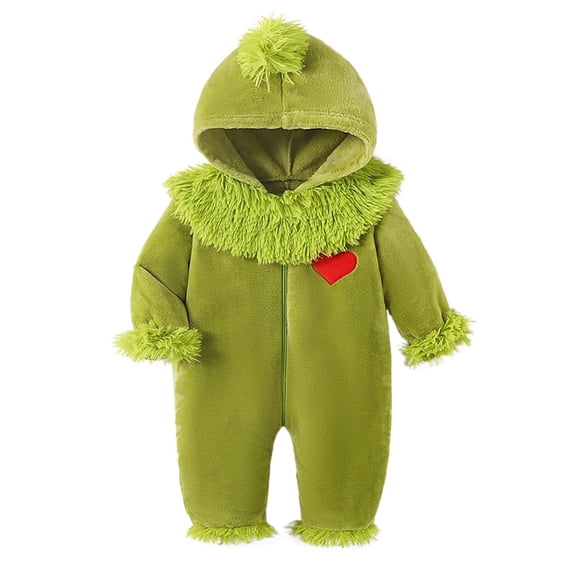 RUINIXCW Toddler Baby Halloween Christmas Costume Infant Boy Girl Fall Winter Clothes Warm Snowsuit Fleece Jumpsuit Long Sleeve Heart Hooded Romper