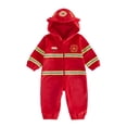 thumbnail image 1 of RUINIXCW Toddler Baby Halloween Firefighter Costume Kids Infant Baby Girl Boy Fall Winter Clothes Flannel Snowsuit Jumpsuit Long Sleeve Hooded Romper, 1 of 10