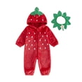 thumbnail image 1 of RUINIXCW Toddler Baby Halloween Strawberry Costume Kids Infant Baby Girl Boy Fall Winter Clothes Flannel Snowsuit Jumpsuit Long Sleeve Hooded Romper, 1 of 10