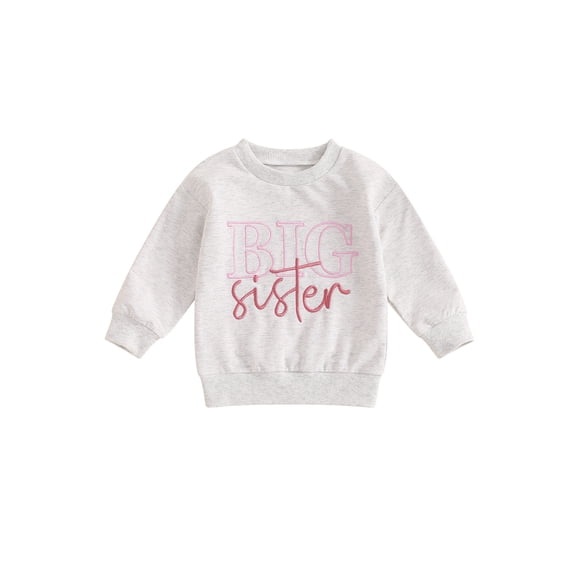 RUINIXCW Toddler Baby Girl Sweatshirts Big Sister Matching Outfit Little Girl Kids Letter Long Sleeve Crewneck Pullovers Spring Fall Winter Shirt Top