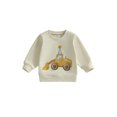 thumbnail image 1 of RUINIXCW Toddler Boy Birthday Sweatshirt Cute Excavator Print Long Sleeve Pullover, 1 of 9