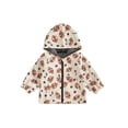 thumbnail image 1 of RUINIXCW Toddler Boy Fall Hood Jacket Football Print Long Sleeve Zip Closure Coat, 1 of 8