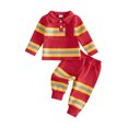 thumbnail image 1 of RUINIXCW Toddler Boy Firefighter Outfits Contrast Color Long Sleeve Tops and Pants, 1 of 8