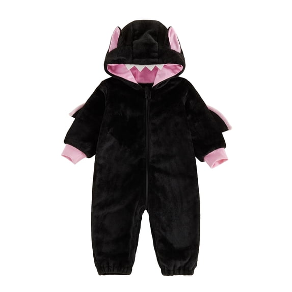 RUINIXCW Toddler Boy Girl Costume Long Sleeve Hooded Fleece Zipper Front Romper