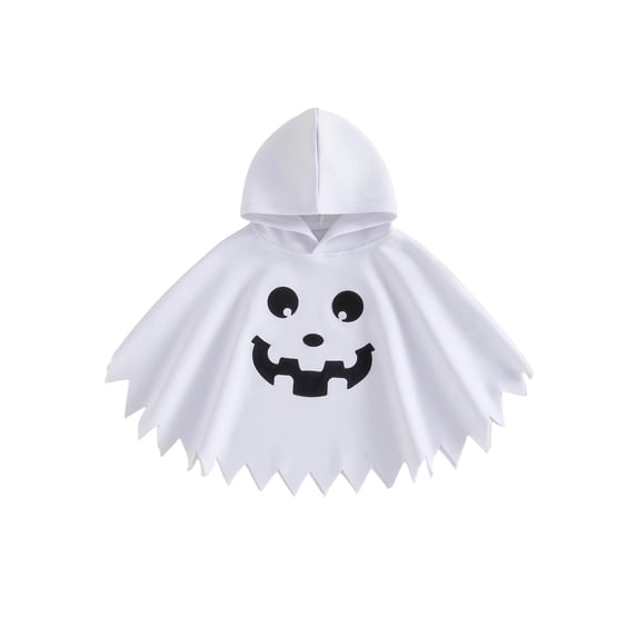 RUINIXCW Toddler Boy Girl Halloween Costume Ghost Smile Embroidery Cloak Hooded Cape