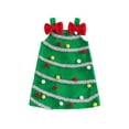 thumbnail image 1 of RUINIXCW Toddler Girl Christmas Dress Colorful Bobbles Red Bow Fleece Overall Dress, 1 of 7
