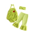 thumbnail image 1 of RUINIXCW Toddler Girl Christmas Shaggy Faux Fur Romper Pants Headband 3 Pieces Set for Cosplay, 1 of 8