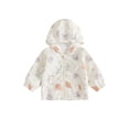 thumbnail image 1 of RUINIXCW Toddler Girl Fall Jacket Flower/Rugby Print Hooded Zipper Long Sleeve Coat, 1 of 8