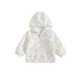 thumbnail image 1 of RUINIXCW Toddler Girl Fall Jacket Flower/Rugby Print Hooded Zipper Long Sleeve Coat, 1 of 8