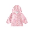 thumbnail image 1 of RUINIXCW Toddler Girl Fall Jacket Flower/Rugby Print Hooded Zipper Long Sleeve Coat, 1 of 8