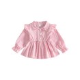 thumbnail image 1 of RUINIXCW Toddler Girl Plaid Shirts Buttons Long Sleeve Tunic Tops, 1 of 9